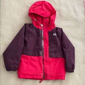 REI Kids Pink and Purple Hooded Puffy Jacket